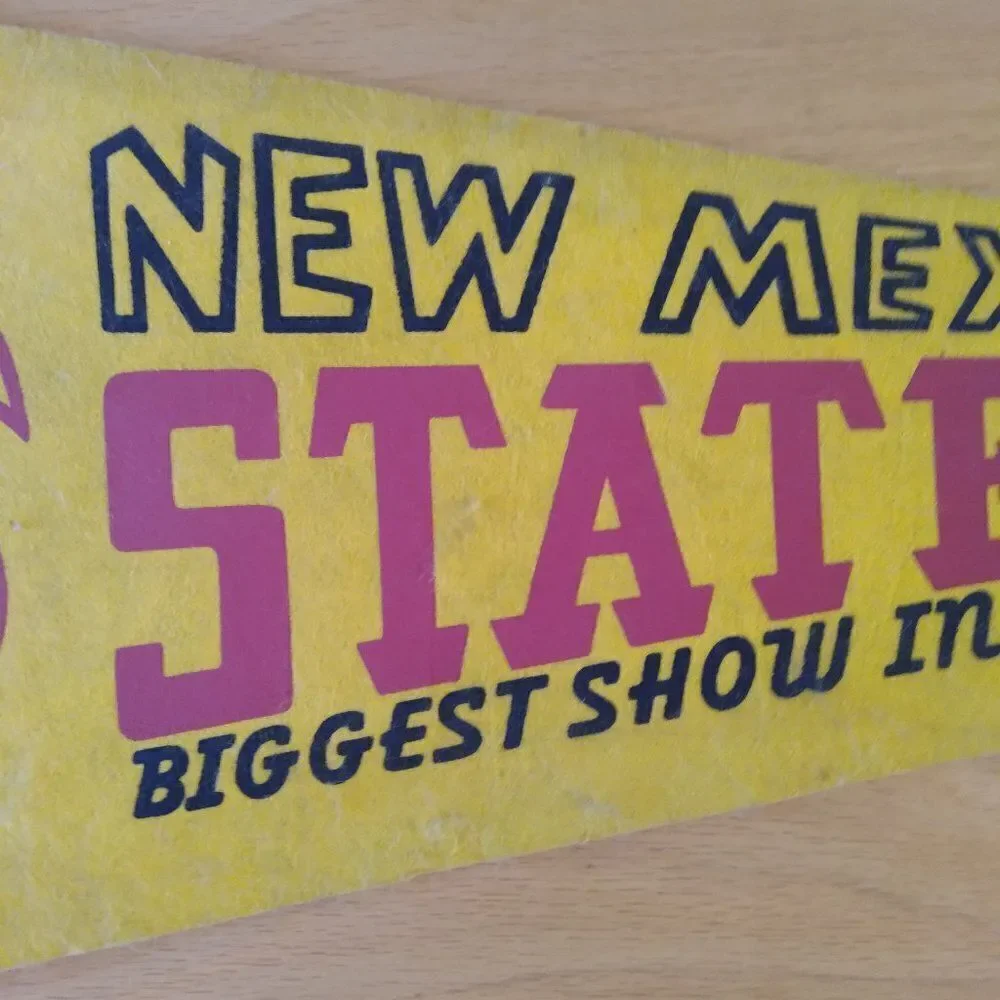 Vintage 50s 60s New Mexico State Fair Felt Pennant Flag 29